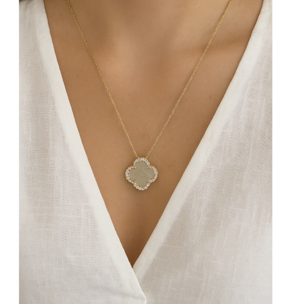 Rachel Zoe Sterling Silver 925 Gold Plated Clever Reversibl Necklace Pearl Onyx